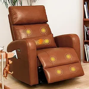 360° Swivel Rocker Recliner, Oversized Rocker Recliner Chair with Massage & Heating